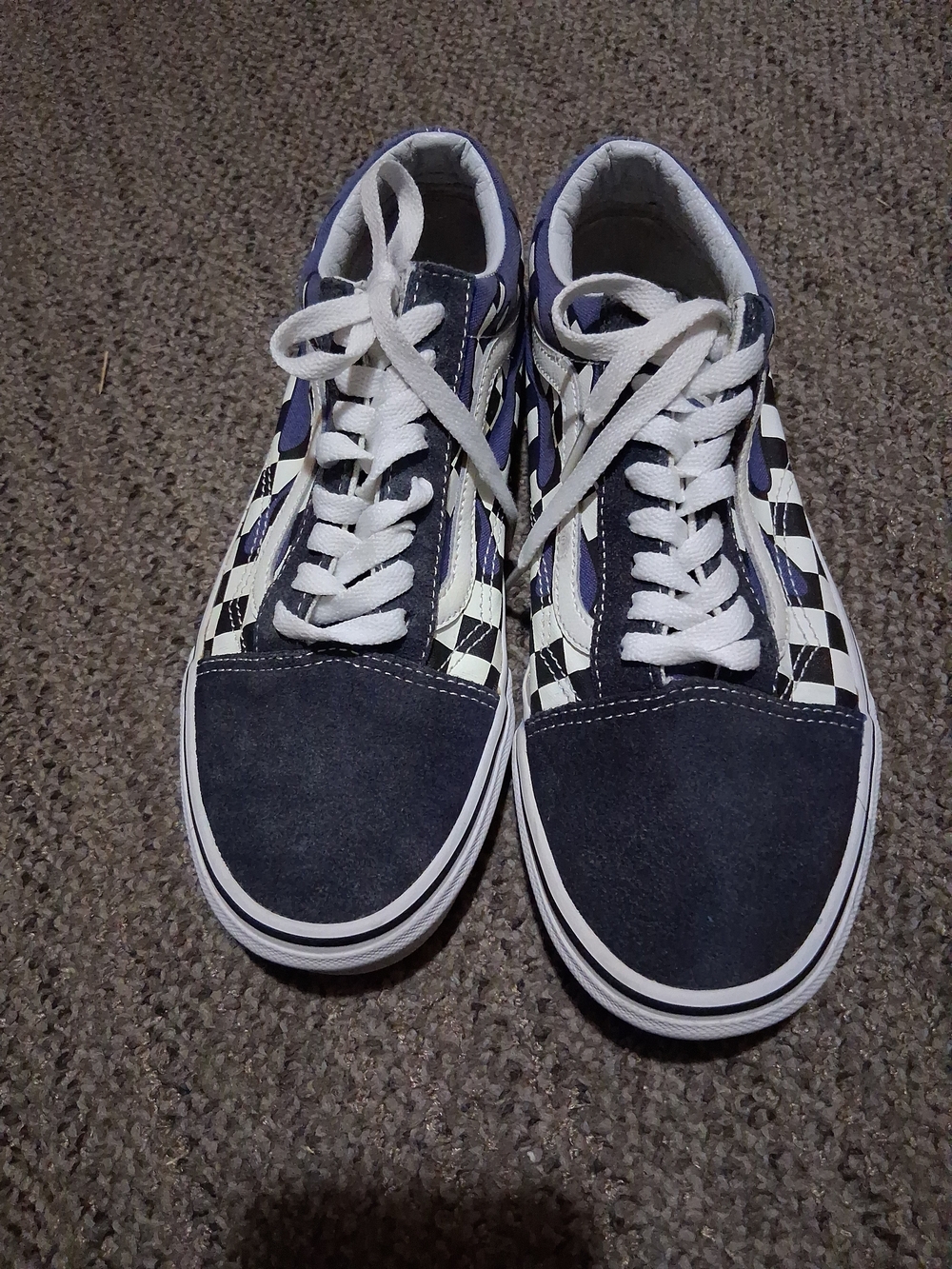 Vans Navy and White Checkerboard Old Skool Sneakers